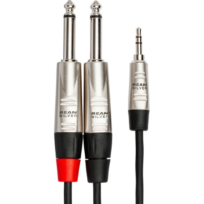 Hosa HMP-006Y Pro Stereo Breakout, REAN 3.5 mm TRS to Dual 1/4 in TS, 6 ft