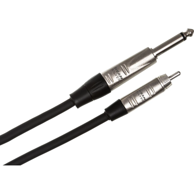 Hosa HPR-003 Pro Unbalanced Interconnect, REAN 1/4 in TS to RCA, 3 ft