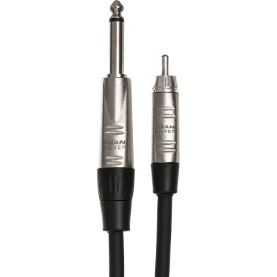 Hosa HPR-003 Pro Unbalanced Interconnect, REAN 1/4 in TS to RCA, 3 ft