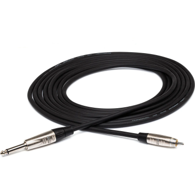 Hosa HPR-015 Pro Unbalanced Interconnect, REAN 1/4 in TS to RCA, 15 ft