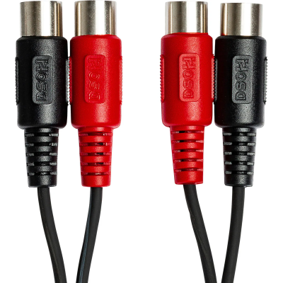 Hosa HID-201 Dual MIDI Cable, Dual 5-pin DIN to Same, 1 m