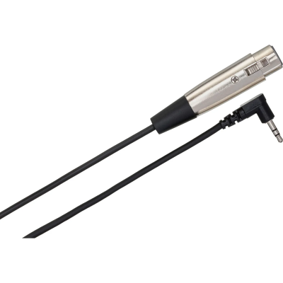 Hosa XVS-101F Camcorder Microphone Cable, XLR3F to Right-angle 3.5 mm TRS RA 1FT