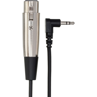 Hosa XVS-101F Camcorder Microphone Cable, XLR3F to Right-angle 3.5 mm TRS RA 1FT