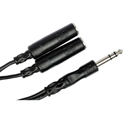 Hosa YPP-118 Y Cable 1/4 in TRS-Dual 1/4 in TRSF