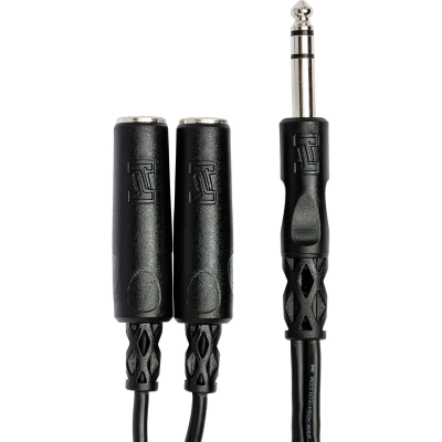 Hosa YPP-118 Y Cable 1/4 in TRS-Dual 1/4 in TRSF