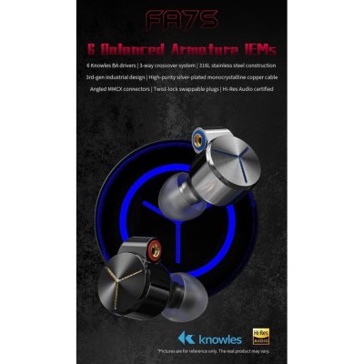 FiiO FA7S หูฟัง IEMs 6 ไดรเวอร์ 6 Knowles BA