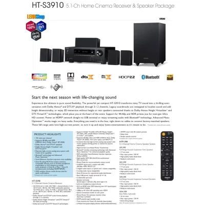ONKYO HT-S3910 (B) Black / 5.1CH 155W Package Set