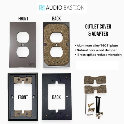Audio Bastion Outlet Cover (brown) & Adapter