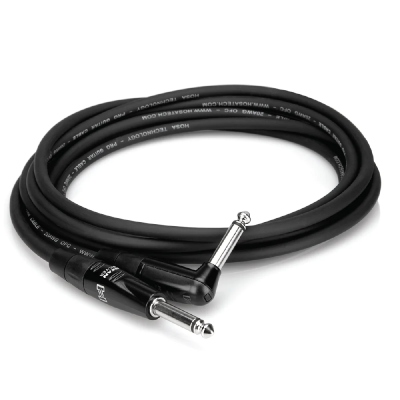 Hosa HGTR-010R Pro Guitar Cable, REAN Straight to Right-angle, 10 ft