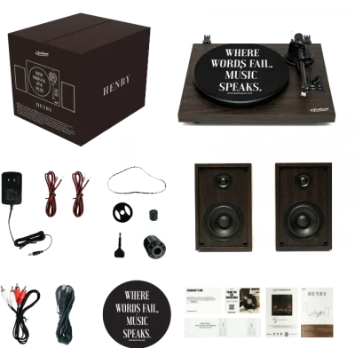 HENRY Hi-Fi Turntable with Bookshelf Speakers HENRY Hi-Fi Turntable with Bookshelf Speakers