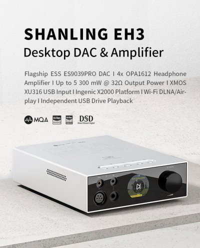 Shanling EH3 DAC/AMP ตั้งโต๊ะ รองรับ MQA, Dual Hi-Res
