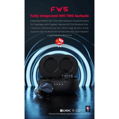 FiiO FW5 หูฟัง TWS 3 ไดรเวอร์ 2BA + 1DD