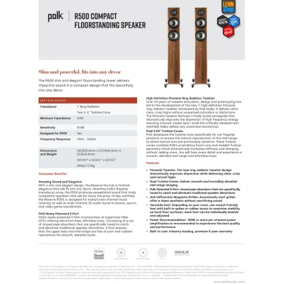 POLK RESERVE R500 (PAIR) FLOORSTANDING SPEAKER