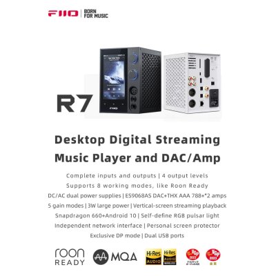 FiiO R7 เครื่องเล่นเพลงสตีมมิ่งตั้งโต๊ะ DAP+DAC+AMP ครบจบในตัว