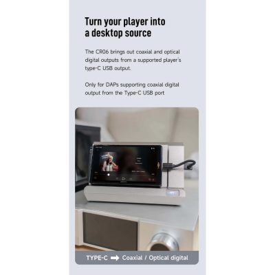 Hiby CR06 แท่นวางเครื่องเล่นเสียงดิจิตอลไฮไฟ สำหรับเครื่องเล่นเพลงพกพา