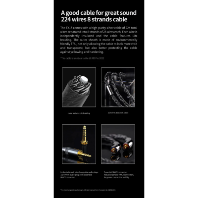 FiiO FX15 หูฟัง IEMs Tribrid 6 ไดรเวอร์ 1BA+1DD+4EST รองรับ Hi-Res