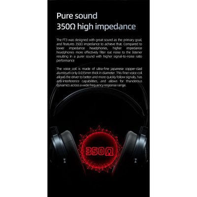 FiiO FT3 หูฟังเฮดโฟนความละเอียดสูง ไดรเวอร์ไดนามิกขนาดใหญ่
