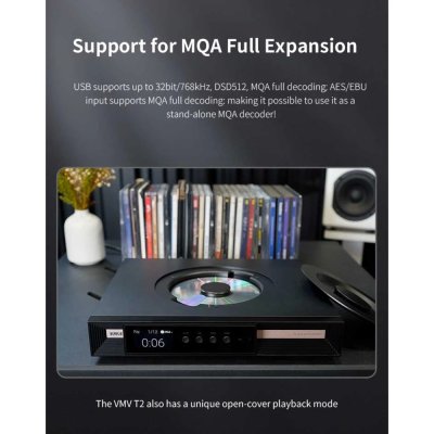 SMSL VMV T2 เครื่องเล่น CD ระดับไฮเอนด์ รองรับ MQA, LDAC, Hi-Res Wireless