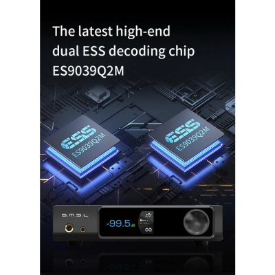 SMSL RAW-MDA1 DAC/AMP ตั้งโต๊ะ ชิป ESS ES9039Q2M x2 รองรับ MQA, Dual Hi-Res