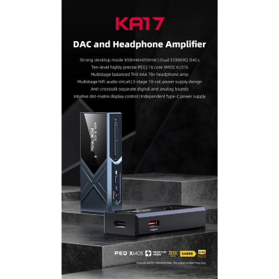 FiiO KA17 DAC/AMP พกพาชิป DAC คู่ ESS ES9069Q แอมป์ THX AAA 78+ รองรับ MQA