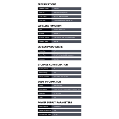 HiBy Digital M300 เครื่องเล่นเพลงดิจิตอล Android แบบพกพา