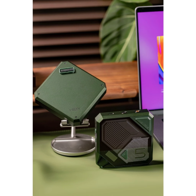 Hiby FD5 DAC/AMP ตั้งโต๊ะ Class A/AB ชิป AKM4493 x4 ดีไซน์ไซเบอร์พังค์ รองรับ MQA