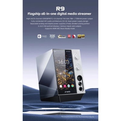 FiiO R9 เครื่องเล่นเพลงสตรีมมิ่งตั้งโต๊ะ DAP+DAC+AMP ครบจบในตัว รองรับ MQA, Roon Ready