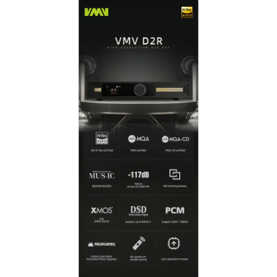 SMSL VMV D2R DAC ตั้งโต๊ะระดับเรือธง ชิปเซ็ต ROHM รองรับ MQA