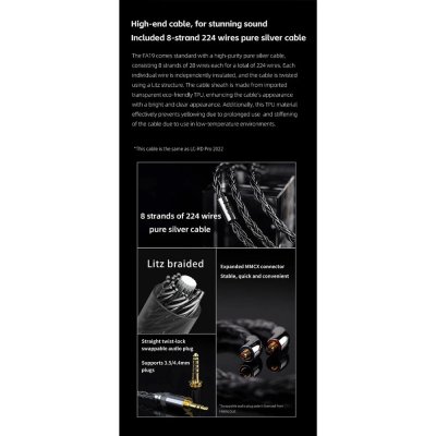 FiiO FA19 หูฟัง IEMs 10 ไดรเวอร์ Knowles BA ระดับ audiophile สายเงินไฮเอนด์ รองรับ Hi-Res