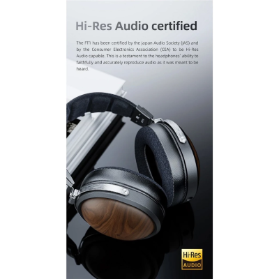 FiiO FT1 หูฟัง Headphones ไดรเวอร์ไดนามิก 60มม. ฝาครอบหูฟังไม้วอลนัทอเมริกัน