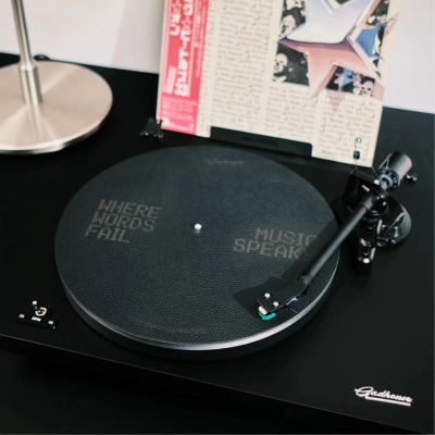 Gadhouse Genuine Leather Platter Mat Black แผ่นรองแผ่นเสียง