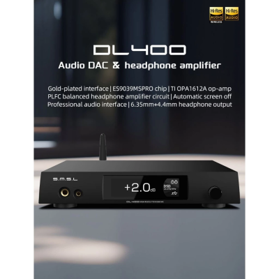 SMSL DL400 DAC/AMP ตั้งโต๊ะ ชิป ESS ES9039MSPRO รองรับ MQA, LDAC, Dual Hi-Res