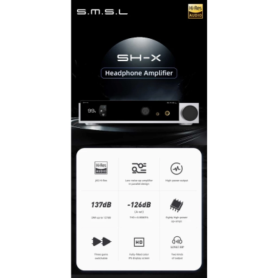 SMSL SH-X Headphone Amplifier ตั้งโต๊ะ กำลังขับสูง รองรับ Hi-Res