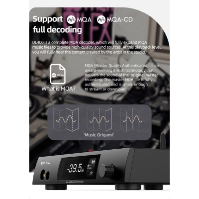 SMSL DL400 DAC/AMP ตั้งโต๊ะ ชิป ESS ES9039MSPRO รองรับ MQA, LDAC, Dual Hi-Res