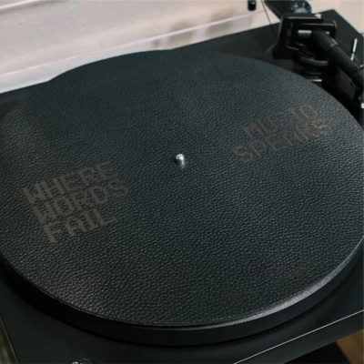 Gadhouse Genuine Leather Platter Mat Black แผ่นรองแผ่นเสียง