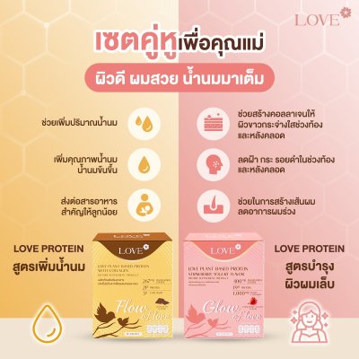 Love Plant Based Protein เลิฟ โปรตีนพืช สูตรแพทย์ โปรตีนบำรุงคุณแม่ ก่อนท้อง ตั้งครรภ์ และหลังคลอด