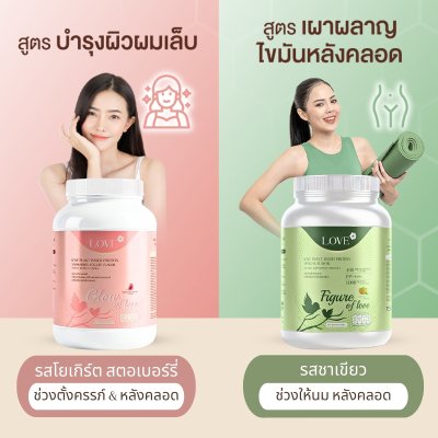 (รูปแบบกระปุก) Love Plant Based Protein เลิฟ โปรตีนพืช สูตรแพทย์ โปรตีนบำรุงคุณแม่ ก่อนท้อง ตั้งครรภ์ และหลังคลอด