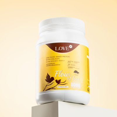 (รูปแบบกระปุก) Love Protein สูตรเพิ่มน้ำนม "Flow of Love" รสช็อกโกแลต (Chocolate)
