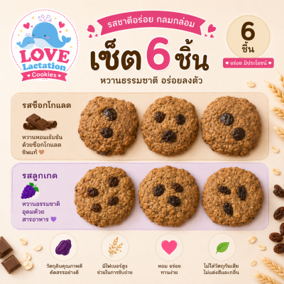 Love คุกกี้เพิ่มน้ำนม คุกกี้นมล้น คุกกี้แม่ให้นม Love Lactation cookies