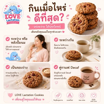 Love คุกกี้เพิ่มน้ำนม คุกกี้นมล้น คุกกี้แม่ให้นม Love Lactation cookies