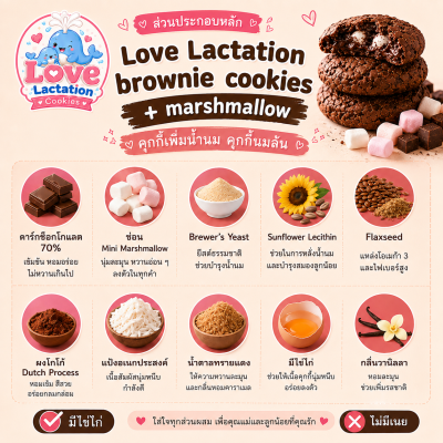 บราวนี่คุกกี้ เพิ่มน้ำนม Love lactation brownie cookies คุกกี้แม่ให้นม