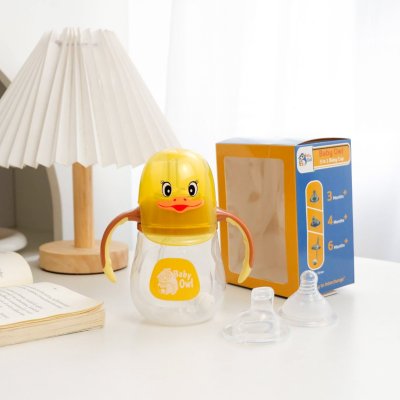 แก้วหัดดื่ม แก้วฝึกดูด กันสำลัก แบบ 3 in 1 ยี่ห้อ Baby Owl