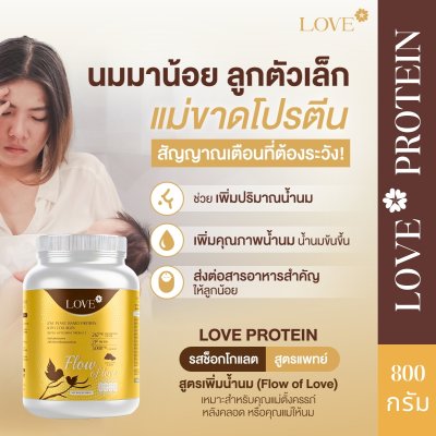(รูปแบบกระปุก) Love Protein สูตรเพิ่มน้ำนม "Flow of Love" รสช็อกโกแลต (Chocolate)