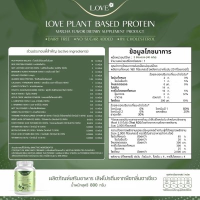 (รูปแบบกระปุก) Love Protein สูตรเผาผลาญไขมันหลังคลอด "Figure of Love" รสชาเขียว (Macha)