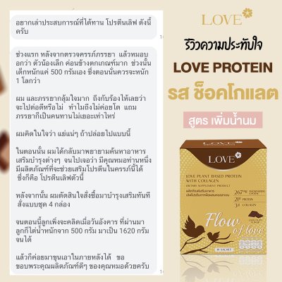 (รูปแบบกระปุก) Love Protein สูตรเพิ่มน้ำนม "Flow of Love" รสช็อกโกแลต (Chocolate)
