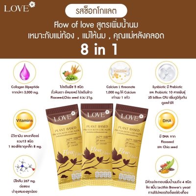 Love protein เลิฟ โปรตีนพืช สูตรแพทย์ รสช็อคโกแลต (Chocolate) สูตรเพิ่มน้ำนม "Flow of Love"