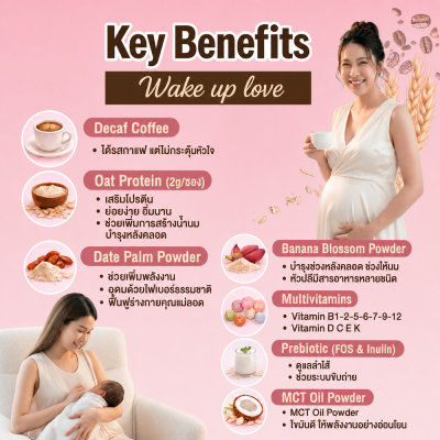 Love Decaf Coffee +Oat Protein กาแฟไร้คาเฟอีน ไม่มีน้ำตาล ผสมโปรตีนข้าวโอ๊ต บำรุงน้ำนมคุณแม่ตั้งครรภ์ คุณมแม่ให้นม
