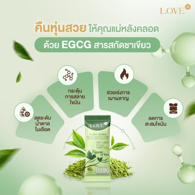 โปรตีนสูตรสลายไขมันหลังคลอด "Figure of Love" รสชาเขียว (Green Tea)
