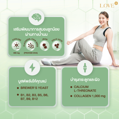 (รูปแบบกระปุก) Love Protein สูตรเผาผลาญไขมันหลังคลอด "Figure of Love" รสชาเขียว (Macha)