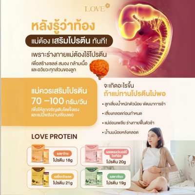 (เซ็ตทดลอง) Love protein เลิฟ โปรตีนพืช สูตรแพทย์ โปรตีนบำรุงคุณแม่ ก่อนท้อง ตั้งครรภ์ และหลังคลอด